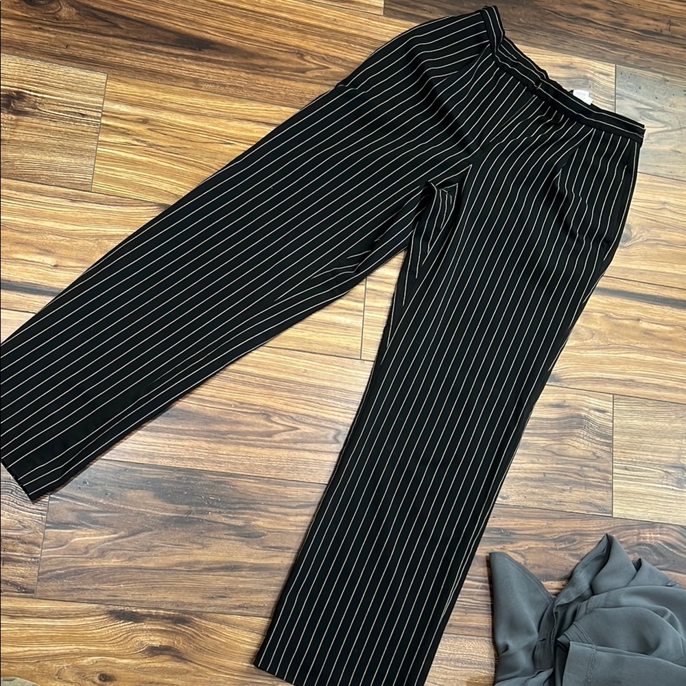 Black Pinstripe Trousers